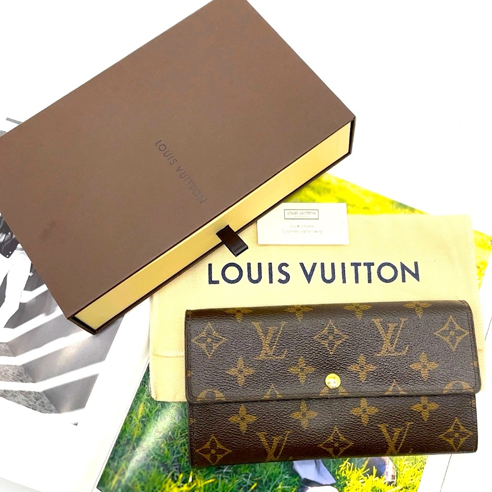 Louis Vuitton Monogram Portefeuille Sarah M61734 Long Wallet W/Box 🔥